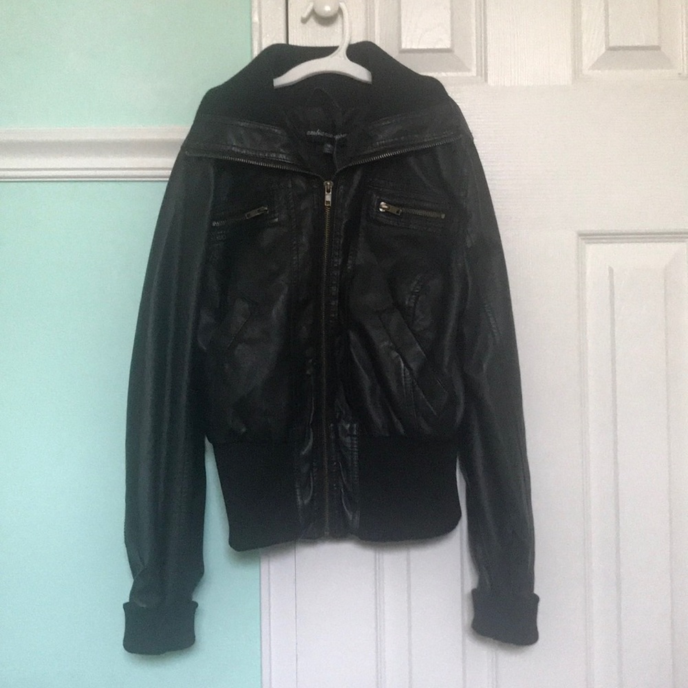 black pleather jacket
